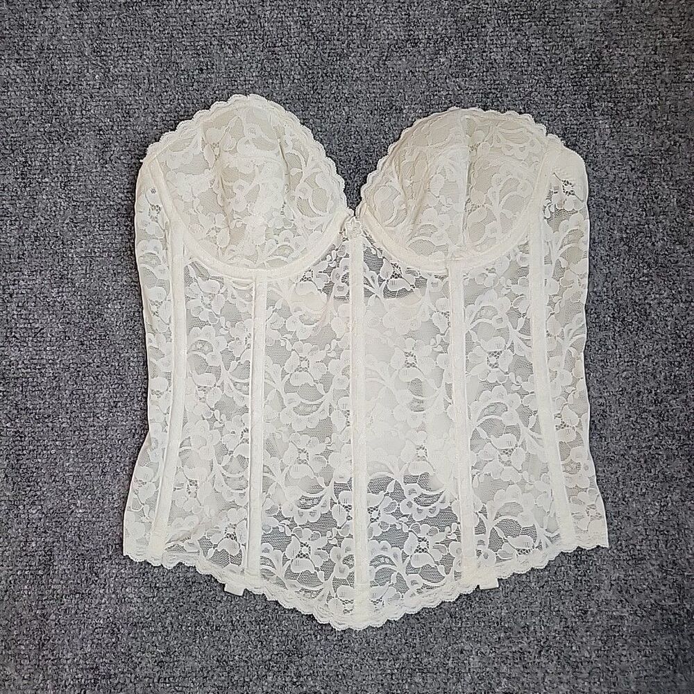 Vintage Frederick’s Of Hollywood Off White Strapless Corset/ Bustier Size 36 B